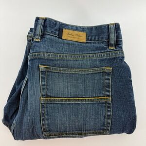 Indigo Palms Mens Boot Cut Jeans Medium Wash Blue Denim 34x32 Stretch RN 86549
